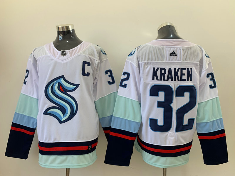 Men New Seattle Kraken 32 Kraken white NHL Jerseys
